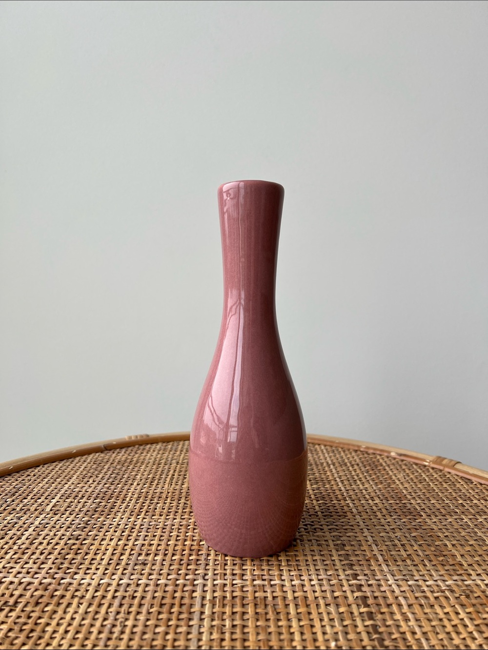 Vintage Mauve Pink Ceramic Vase Decor - Picture 3 of 12